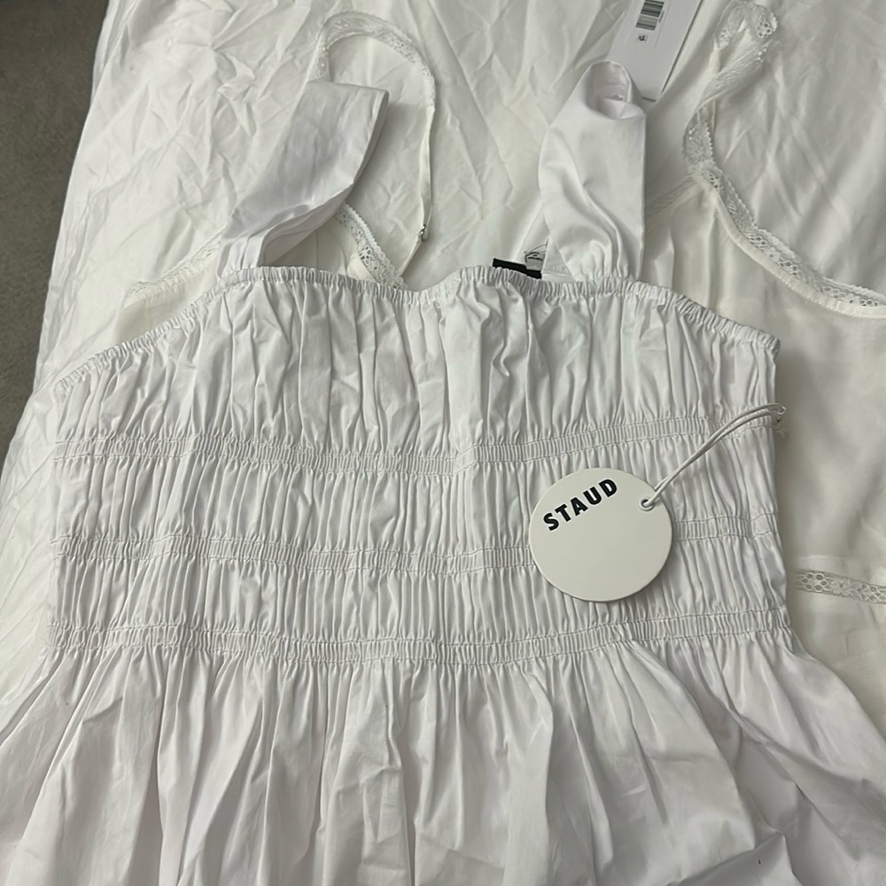 New with tags Staud Ida Smocked White Top XL